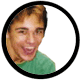 A circular icon with a person in green shirt smiling, another version shows the same person with mouth open wider, and a third displays orange text reading meet 2for1.