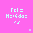 Pink background with repeated 'Feliz Navidad' text and heart symbols, featuring animated pixel changes across frames.