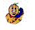 Animated cartoon character with light brown skin, blue sleeve, yellow shirt, and red collar in four distinct poses against white background.
