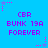 Pixelated blue background with repeated purple text and pink star decorations in a