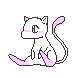 Pixelated white cat with pink accents sits against gray background, eyes and tail position change across frames.