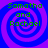 Four identical pixelated spiral patterns with green text reading "Samatha and Rachael" on a blue background, arranged in a