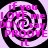 Four identical circular icons with black and white spiral patterns overlaid with pink text reading "if you LOVE me DON'T say PROOVE it" arranged in a