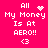 Pixelated text on bright pink background with animated heart and sparkle effects replacing 'All' in the top line.