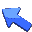 A collection of blue arrow icons in various orientations and styles displayed on a gray background.