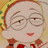 A 48x48 pixel animated buddy icon featuring a cartoon character with blonde hair and glasses on the left, paired with text elements on a black background to the right.