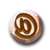 Circular icon with light pinkish background and brown @ symbol in various orientations and partial forms