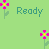 Green background with pink flowers and yellow centers, displaying text 'Ready for Spring' in teal letters.