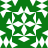 Green and white pixelated pattern with central cross and four cornered shapes, forming a symmetrical design.