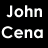 A black background displays white text reading 'John Cena You can't see me' alongside two pixelated images of a shirtless man with short hair and a gold chain.