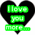 Four black heart shapes arranged in a with text and an image: green 'I love you more...', blue '...than a fat kid...', pink '...loves...', and a cake slice