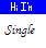 Static pixel art icon with blue top bar displaying 'Hi I'm' in white text above a multicolored pixelated name on white background.