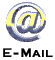 Animated sequence of metallic @ symbols with yellow accents rotating against gray and black backgrounds, each labeled 'E-MAIL' below.