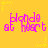 Yellow background with pink text reading 'blonde at heart' and yellow star outlines, arranged in a pattern