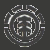 Pixelated circular icon with layered geometric shapes and a central abstract design on dark background.