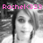 Pixelated grayscale image of a person with short hair, overlaid by pink text reading "Rachel<333" at the top.