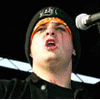 A four- shows a person in two distinct poses with orange bandanas and dark beanies, alongside text reading "Benji" and "Rockin' the orange bandana."
