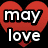 six distinct buddy icons featuring text overlays and symbolic imagery including hearts, flames, lips, and a broken heart