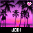 Pixelated sunset beach scene with palm trees and hearts, displayed as a 2-frame contact sheet showing animation states.