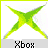 Green X-shaped starburst graphic with pixelated edges on white background, labeled 'Xbox' in black text below.