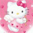 A 48x48 pixel Hello Kitty icon with pink background and red accents, displayed as a static frame in a contact sheet layout.