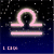 Animated contact sheet of six frames showing a glowing Libra zodiac symbol with varying color schemes against a starry background, each frame displaying the same icon in different neon hues.