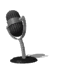 Animated sequence of a vintage microphone icon rotating through multiple angles on a white background with subtle shadows.