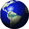 A sequence of nine Earth globes in a , each showing different continents with blue oceans and light brown landmasses, rotating to display various hemispheres