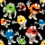 Animated contact sheet of M&M's candy characters in various poses on a black background with green text reading "Original Icons .com" on the right side.
