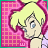 Animated pixel art of a blonde character with blue eyes, pink background, and text labels changing between 'TINKER' and 'BELL'