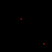 Animated icon with scattered colorful pixel clusters and text fragments on black background, including 'JUST', 'LOVE', and starburst shapes.