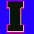 Blue background with black 'I' and heart symbols outlined in pink, below which is white text reading Brandon.
