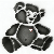A 4x3 contact sheet of a teddy bear animation showing frame-by-frame changes in the chest icon color and facial expression.