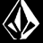 A black background displays a white Volcom logo and repeated orange 'volcom' text, with one instance of 'Volcom' in white and 'craazy..*' in white at the bottom right.