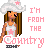 A 4x3 contact sheet of a pixel art animated icon featuring a cowgirl character with long brown hair, white cowboy hat, and star-patterned tank top, cycling through text variations on a transparent background.