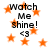 Animated icon with orange stars and text "Watch Me shine! <3" on white background, showing star position changes across frames.