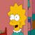 Pixelated yellow-haired character with wide eyes and open mouth, wearing white collar and teal top against pink background