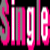 Pixelated text logo with alternating pink and gray vertical bars on black background, displayed as a contact sheet of two frames.