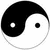 Static 50x50 pixel icon featuring a black and white yin-yang symbol with smooth curved edges, small circular dots of opposite color within each half, and subtle gray anti-aliasing on the border against a transparent background.