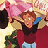 Pixelated cartoon-style icon of a character with brown hair wearing a red jacket and blue shirt, holding pink balloons against a yellow background.