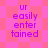 Pixelated text 'ur easily enter tained' on pink and magenta background with shifting diamond patterns.