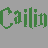 Green pixelated text spelling 'Cailin' on a solid gray background with no additional visual elements.