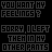 Animated text cycles through multiple states of pixelated phrases on a black background with blue and gray lettering