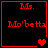 Red text on black background with four heart variations in a , each frame showing different heart counts and positions