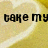 A four- shows a yellow background with white heart outlines and black text reading 'take my breath away'