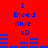 Red background with blue text and pixelated bar graphs; two identical static frames show "I Bleed Blue xD" above horizontal bars.
