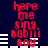 Red pixelated text 'here me sing babii boy' arranged in two vertical on a dark blue background with white horizontal lines, animated to shift position
