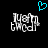 Two pixelated white text icons on black background with cyan heart above; left icon has visible text, right icon has obscured text.