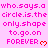 Static image with pink background displaying repeated text 'who.says.a who.says.a who.says.a circle.is.the circle.is.the circle.is.the only.shape only.shape only.shape to.go.on to.go.on to.go on FOREVER' followed by red heart symbols.