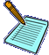 Four identical light blue documents with horizontal lines, each overlaid by a brown pencil with orange tip angled from top-left to bottom-right.